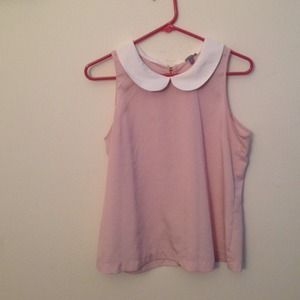 Pink shirt with white collar