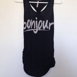 Black bonjour  tank top