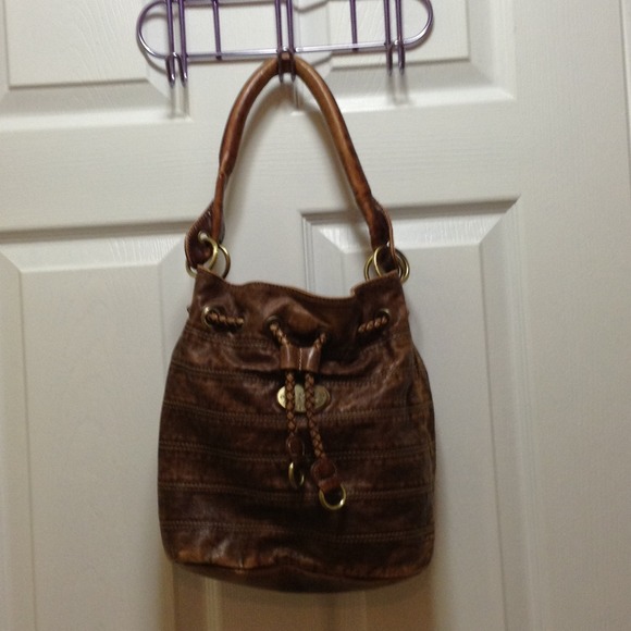 Brown leather purse