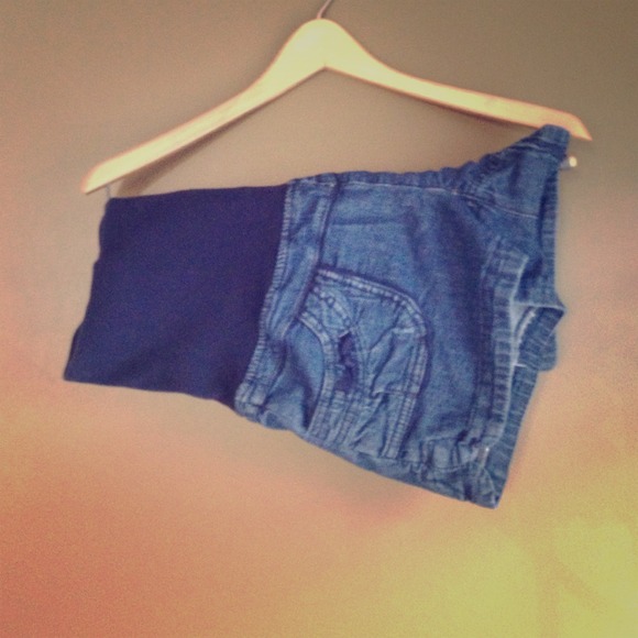 Fold over jean shorts