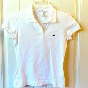 White Lacoste collared shirt