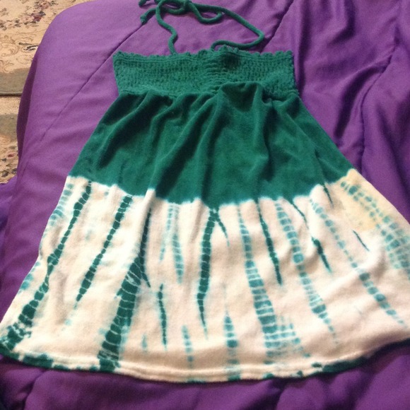 Green and white sundress
