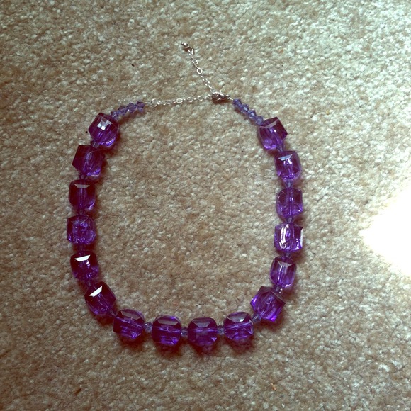 Purple cubed necklace