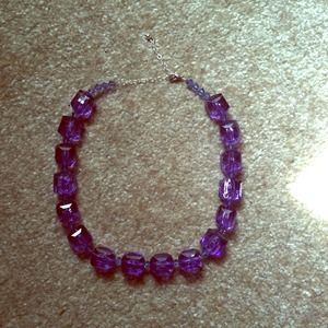 Purple cubed necklace