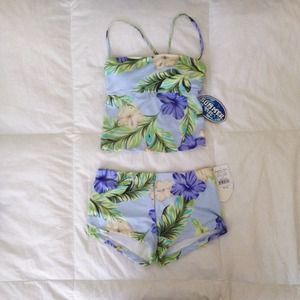 NWT Summergirl Lavender Floral Swimsuit