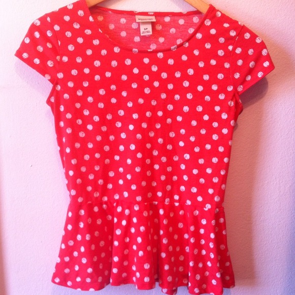 coral peplum top