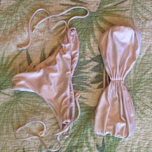 Indah pearl gold creme bikini set