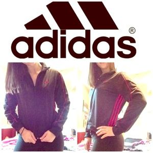 Red and black Adidas track jacket