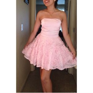 ♡ Baby Pink Puffy Flower Dress ♡