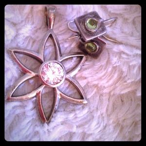 Sterling Silver with CZ Diamond & earring bundle