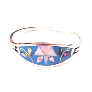 Artisan Bracelet Silver Blue Mother of Pearl