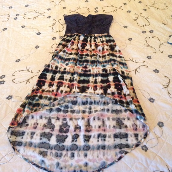 Strapless hi-low dress
