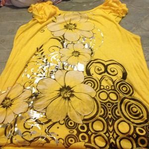 Yellow flower tank top.