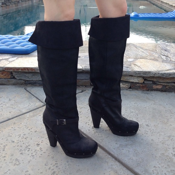 Leather Knee High Boots