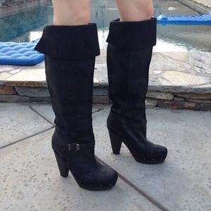 Leather Knee High Boots