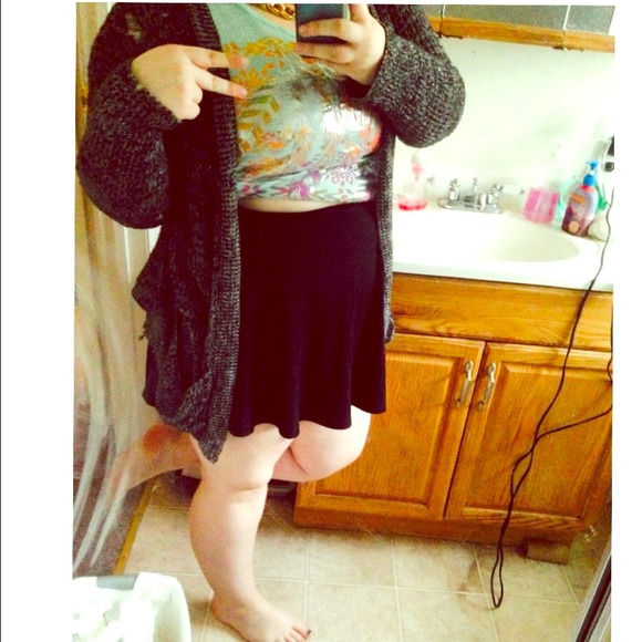 Black skater skirt.