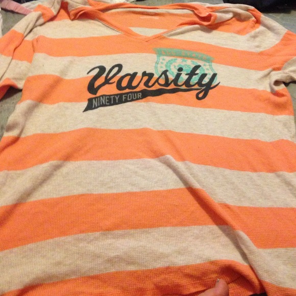 Varsity long sleeve top.