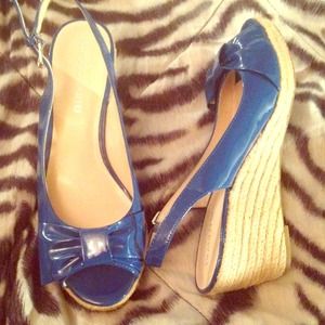 Sapphire blue Franco Sarto wedges.