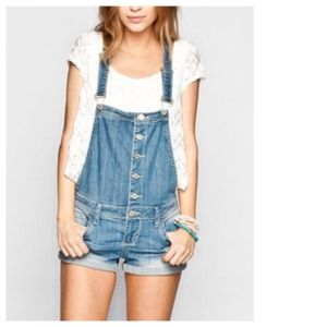 ALMOST FAMOUS LIGHT WASH BLUE DENIM OVERALLS SIZES 3 & 5