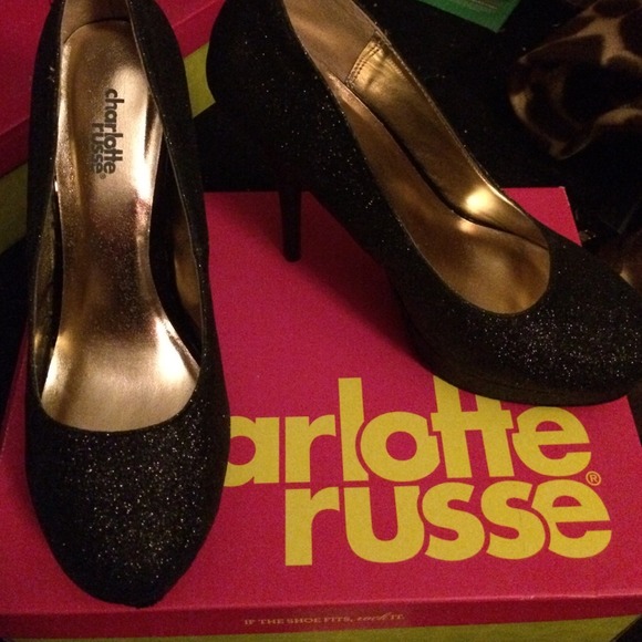 Black glitter high heels - Picture 2 of 3