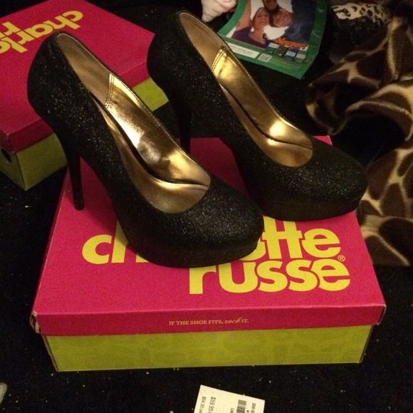 Black glitter high heels - Picture 3 of 3