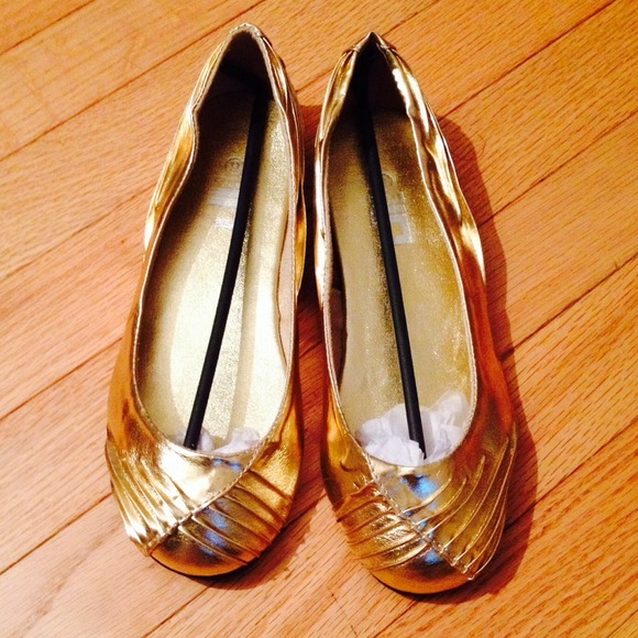 BRAND NEW Metallic Gold Lia Flats✨