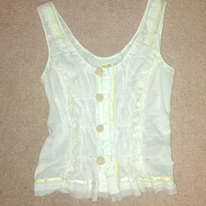 Free people white & yellow corset top