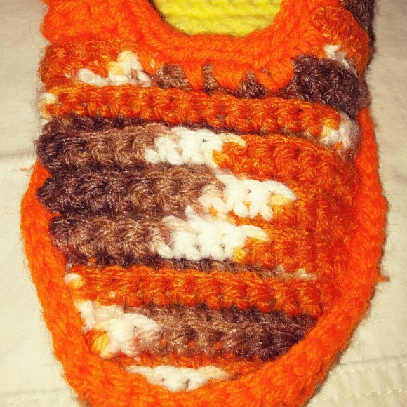 Orange Crochet Slippers HANDMADE Sale - Picture 4 of 4