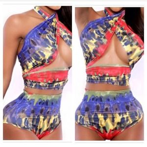 Highwaist multi color swimsuit