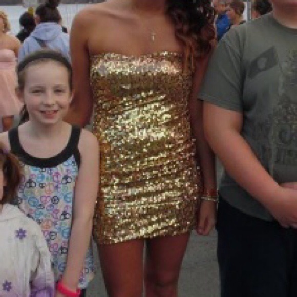 Gold dress, great shape, worn once!