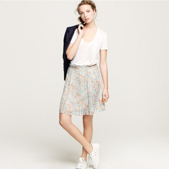 J. Crew Soirée silk skirt in waterlily floral