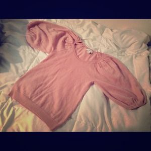 Short sleeve sweater with balloon sleeves