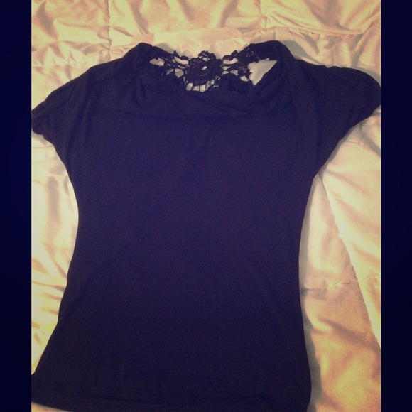 Black top with crochet back