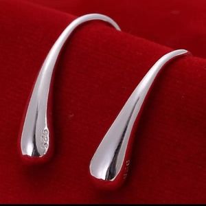 925 stamped silver drop earrings