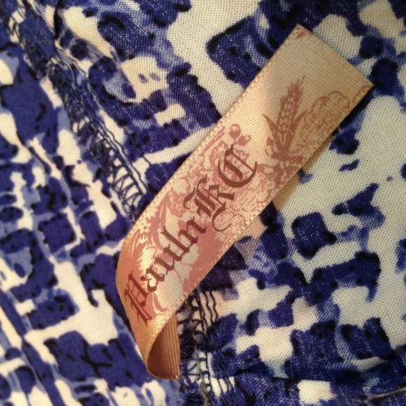 Printed Blue Front Zip Dress - Picture 3 of 3