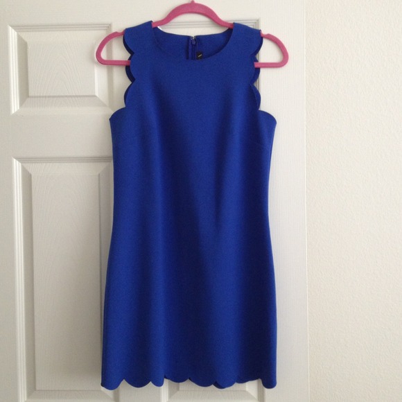 J.Crew Cobalt Blue Scallop Shift