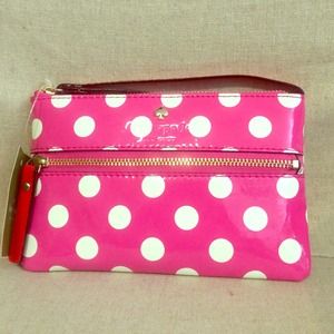 Kate Spade pink polka dot wristlet! Brand new!