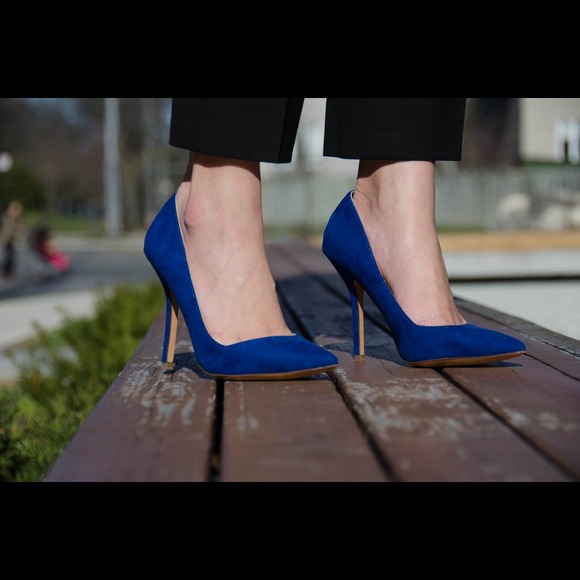 Royal Blue Suede Heels