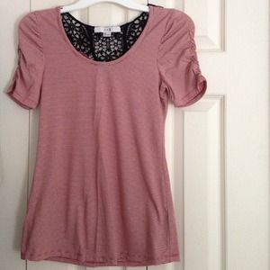 Red and White Striped Tee