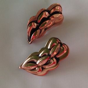 Vintage COPPER CLIP-on EARRINGS