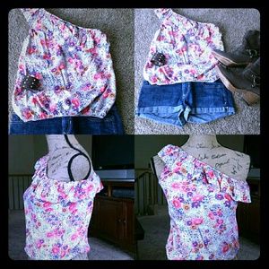 Floral One Shoulder Top