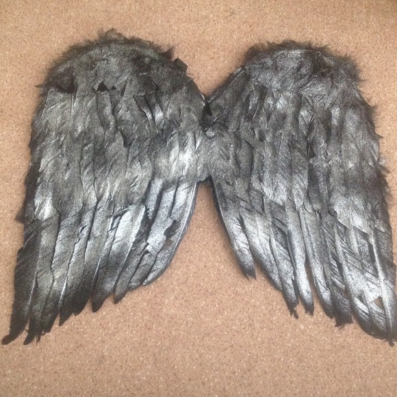 Sparkle black angel wings