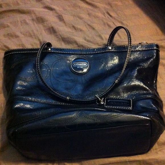 Black Patent Leather Coach Purse