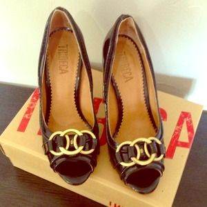 TriBeCa - Black peep-toe heels