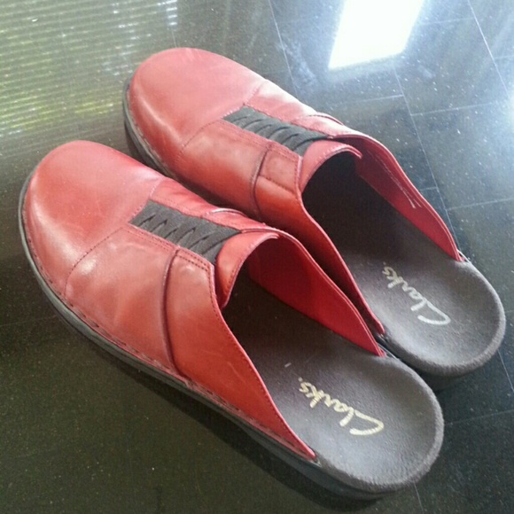 Red Clarks Slip Ons *Sold*