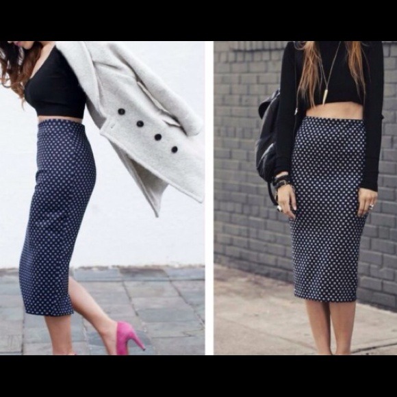 SOLD! Host Pick! Zara Polka Dot Pencil Skirt - Picture 3 of 4