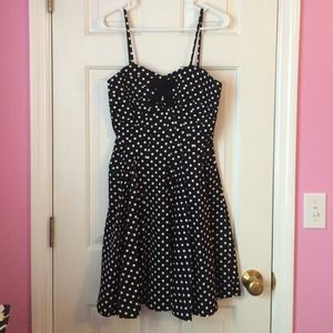 Black with white polka dots dress