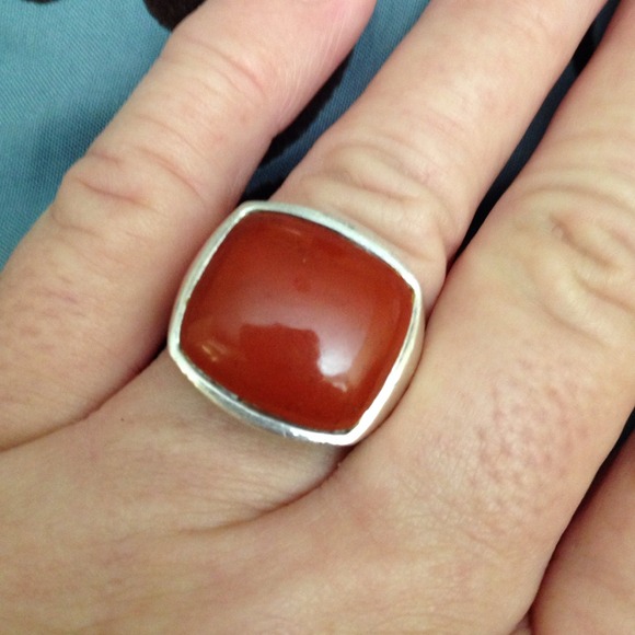 🍁Sterling Ring🍁Burnt Orange/Brownish🍁Stone🍁 - Picture 2 of 8