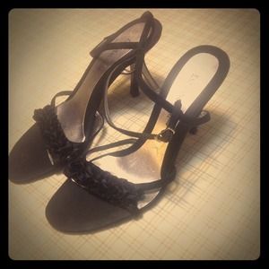 Cute black strapped heels