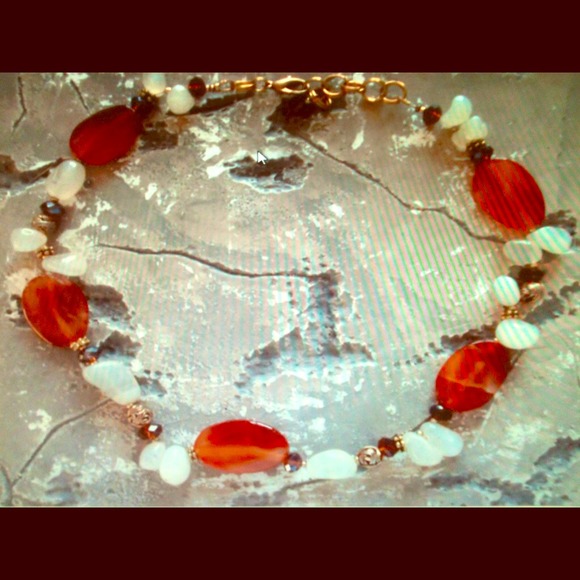 Apricot Agate necklace set - Picture 1 of 3